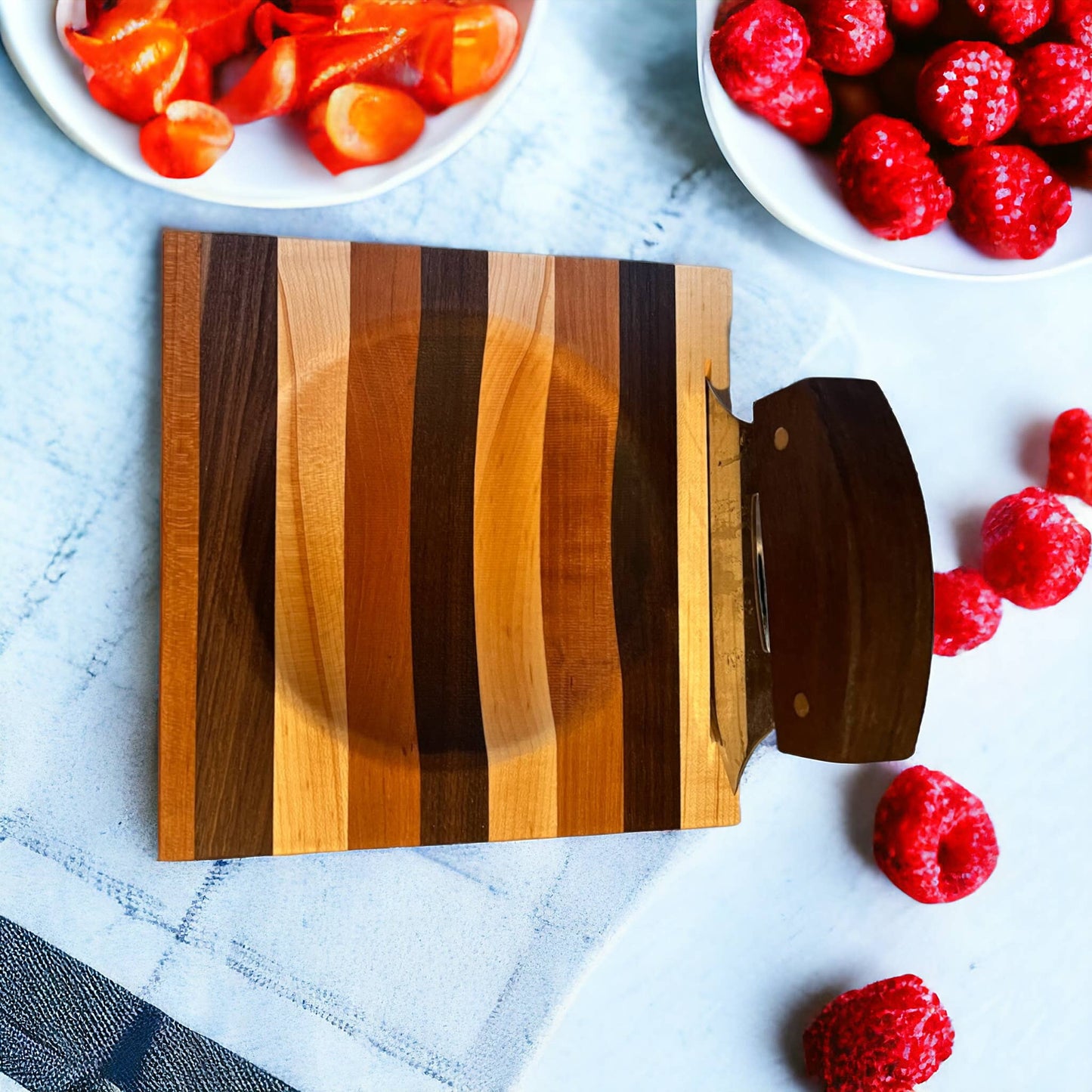 Wooden Ulu Cutting Board & Knife Set | Chopping & Cutting Kitchen Tool