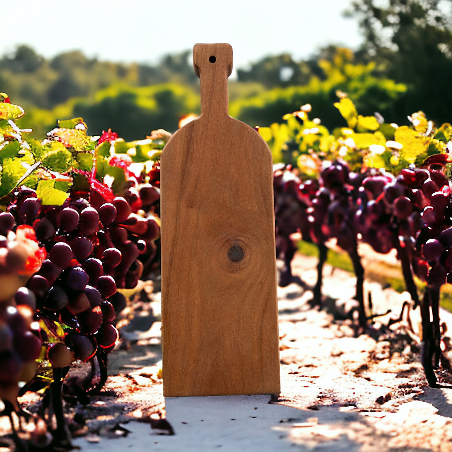 WINE BOTTLE CHEESE BOARD CHERRY