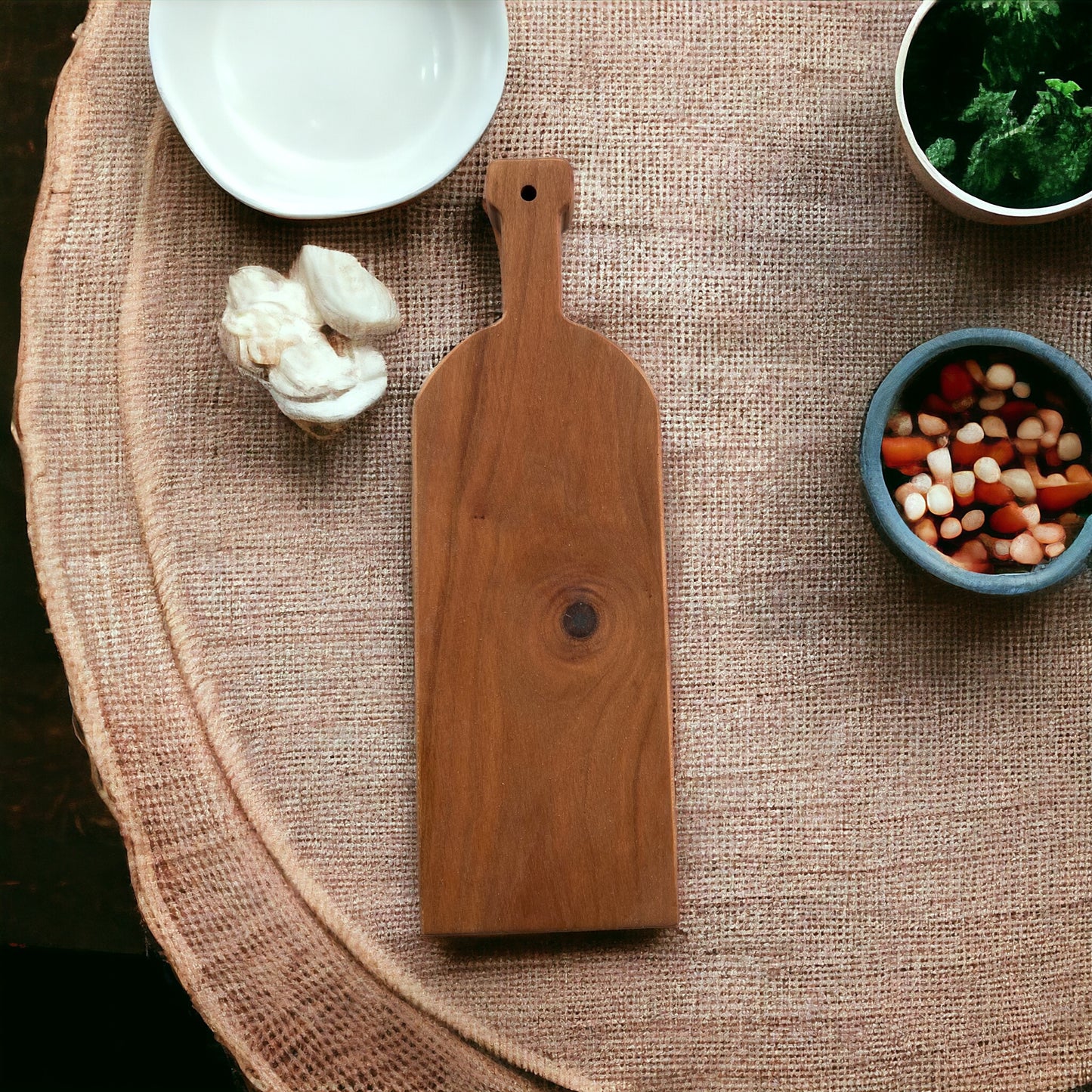 WINE BOTTLE CHEESE BOARD CHERRY