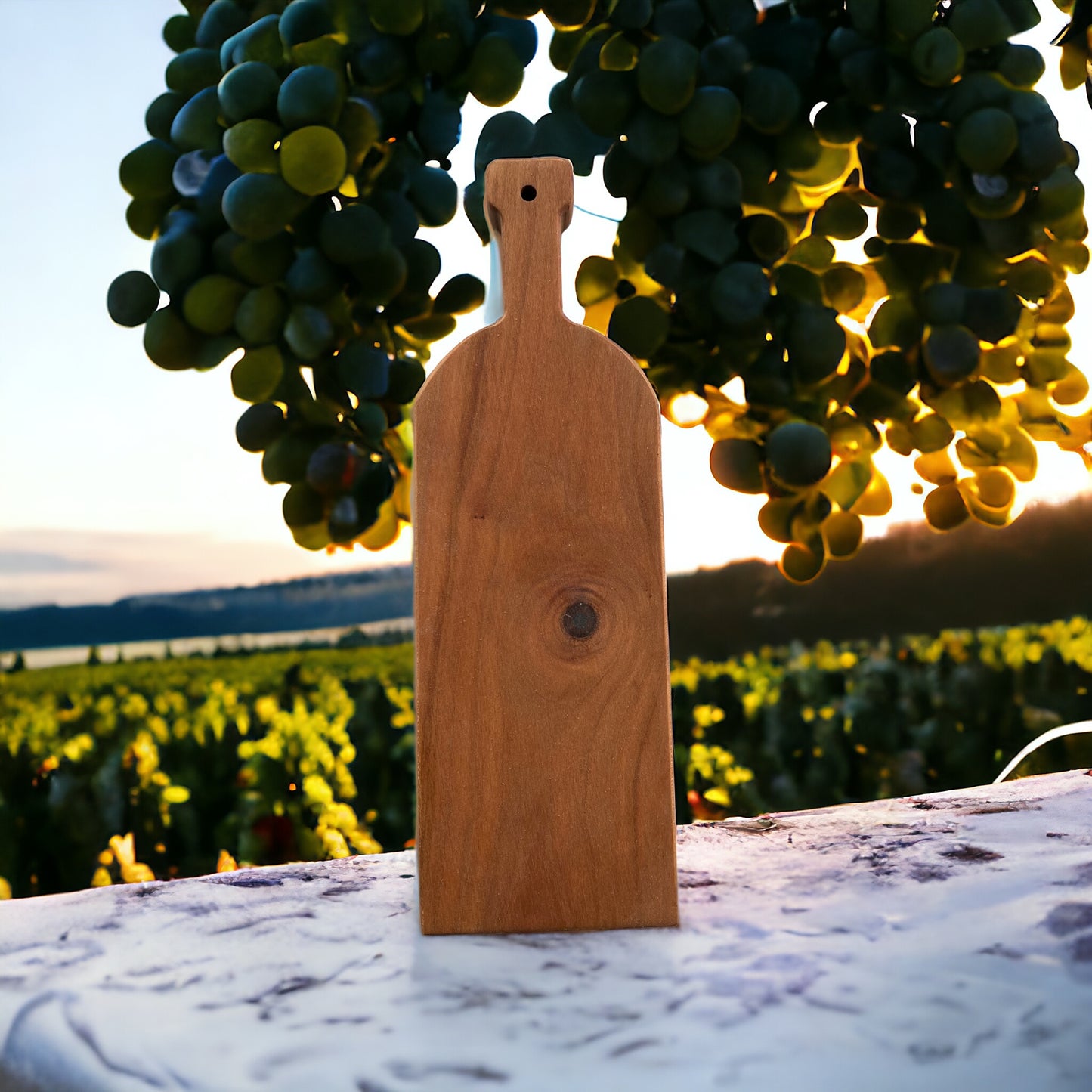 WINE BOTTLE CHEESE BOARD CHERRY