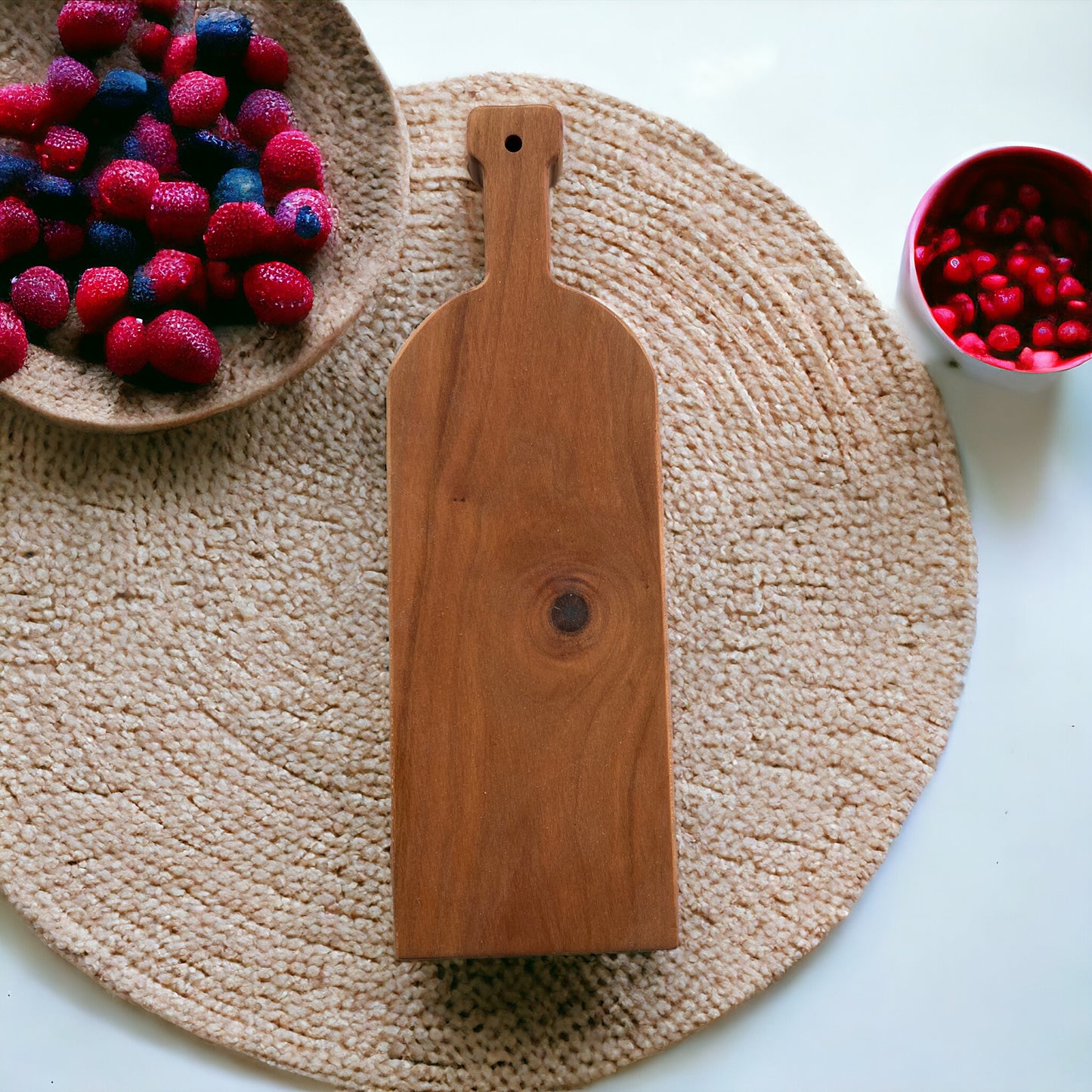 WINE BOTTLE CHEESE BOARD CHERRY