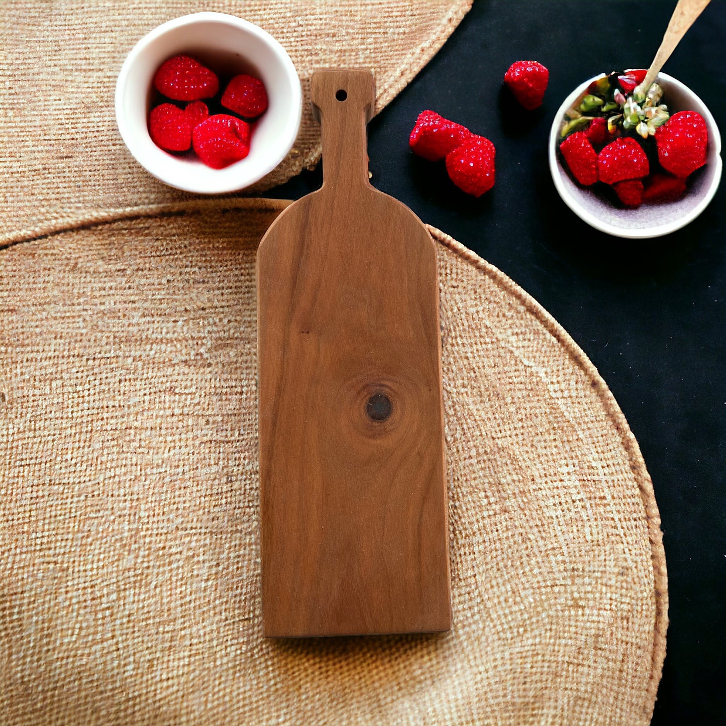 WINE BOTTLE CHEESE BOARD CHERRY