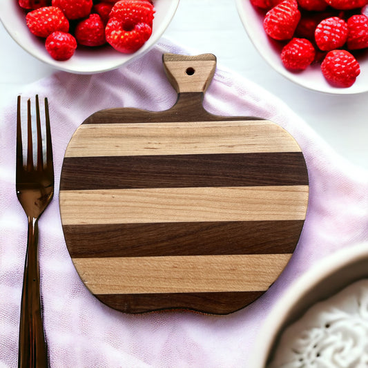 Wooden Apple Charcuterie Board | Apple Shaped Cutting Board | Rustic Serving Tray