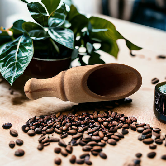 Handcrafted Wooden Coffee Scoop – Natural Coffee Measuring Spoon