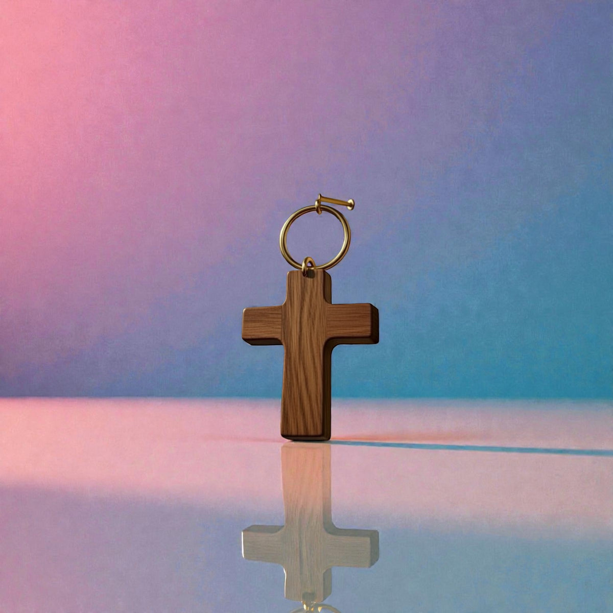 Red Cross Key Rings Wooden Comfort Cross Key Ring | Christian Faith Keychain Gift – TG Designs