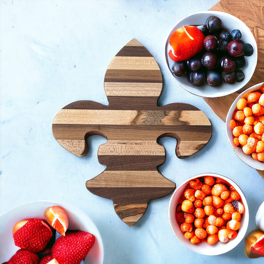 Handcrafted Wooden Fleur-de-Lis Charcuterie & Cutting Board