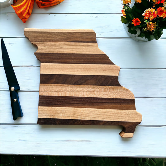 Handcrafted Missouri Wooden Charcuterie & Cutting Board | Rustic Serving Tray