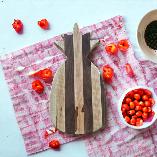 Wooden Pineapple Charcuterie Board | Tropical Serving & Cutting Board