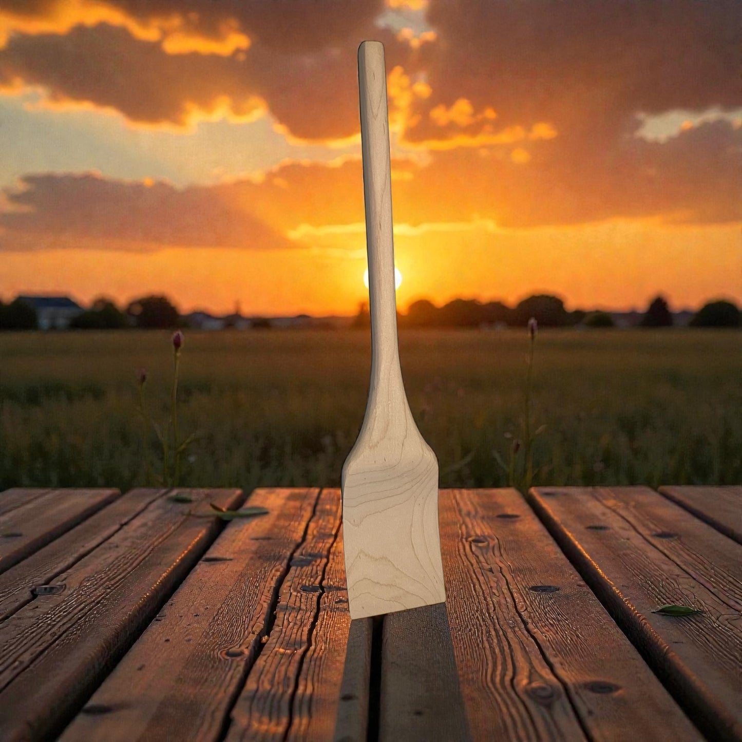Handcrafted Wooden Roux Spoon – Natural Wood Cooking Spoon for Gumbo, Sauces & Cast Iron