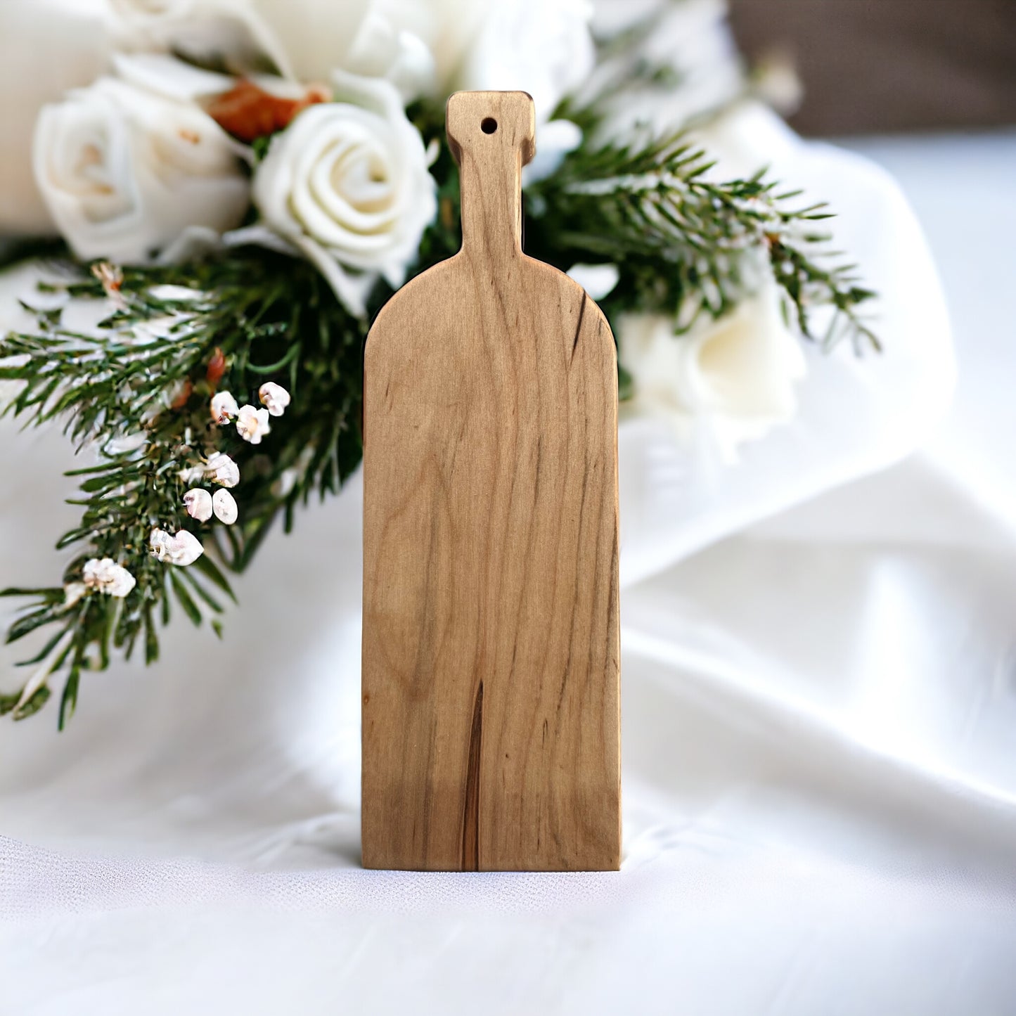 WINE BOTTLE CHEESE BOARD MAPLE