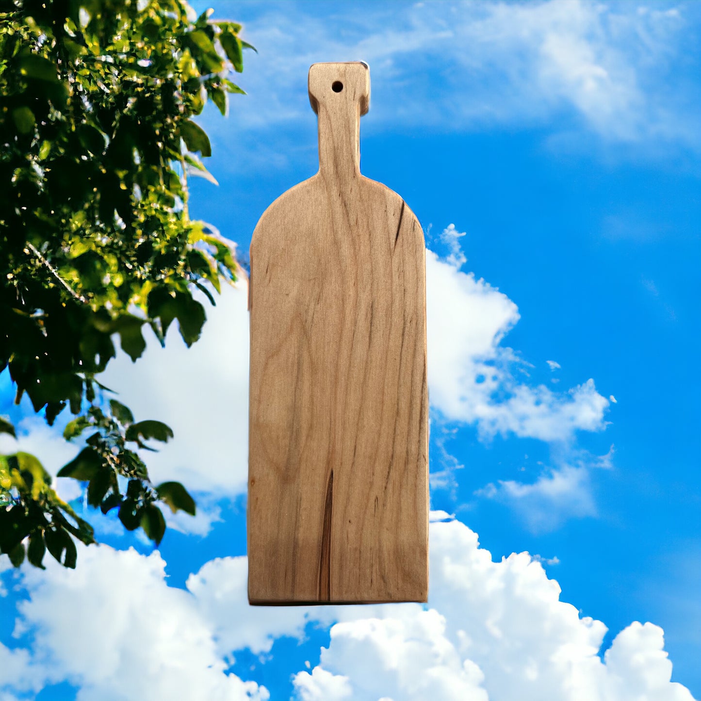 WINE BOTTLE CHEESE BOARD MAPLE