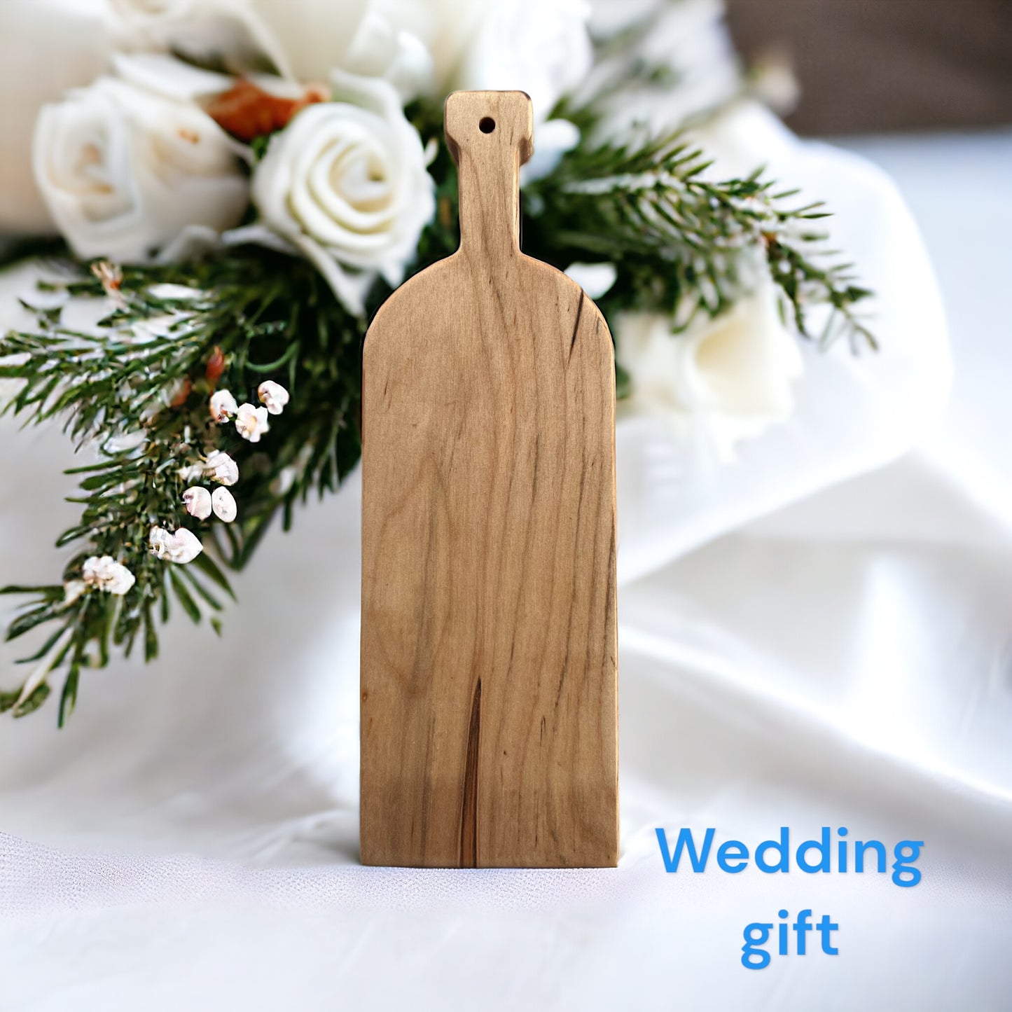 WINE BOTTLE CHEESE BOARD MAPLE