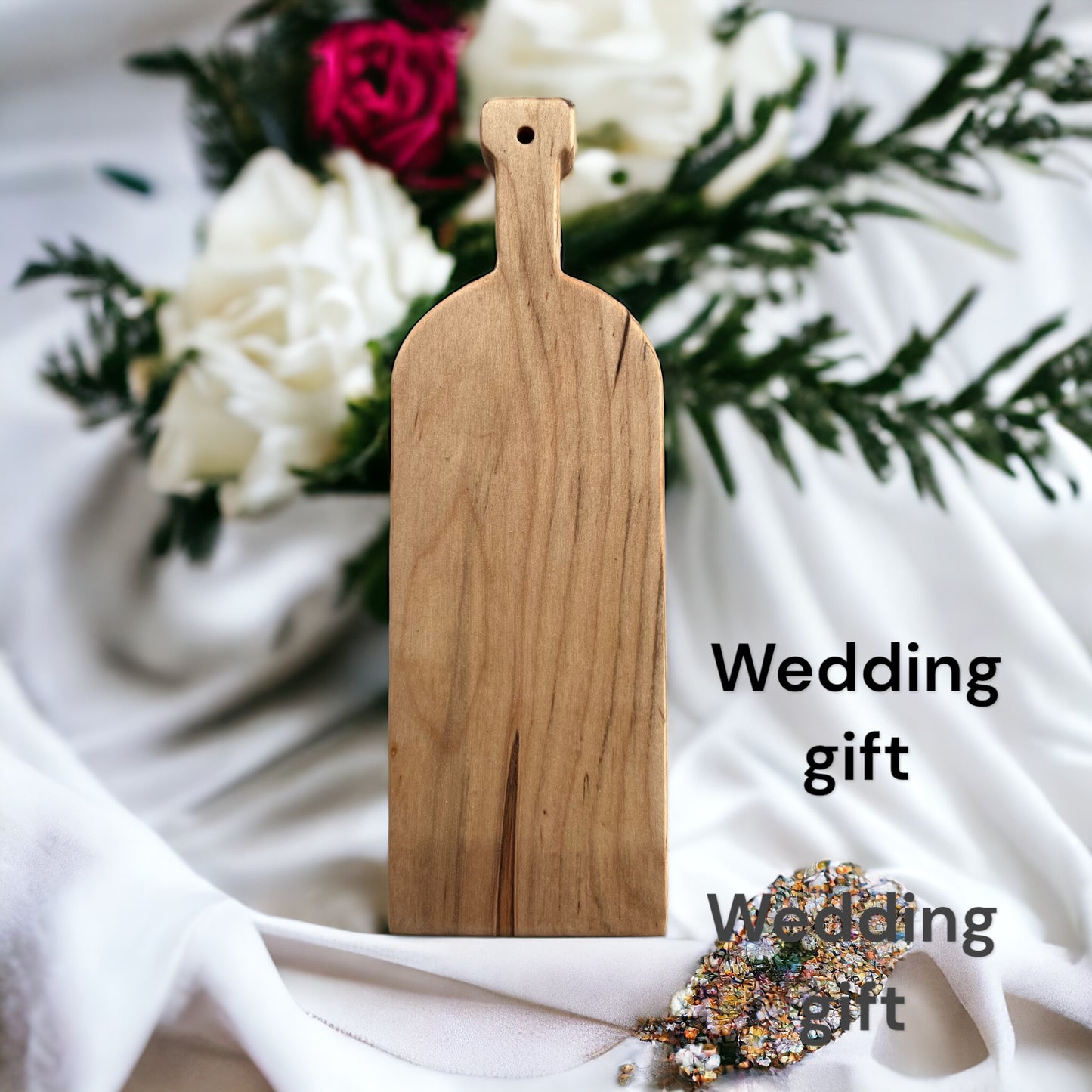 WINE BOTTLE CHEESE BOARD MAPLE