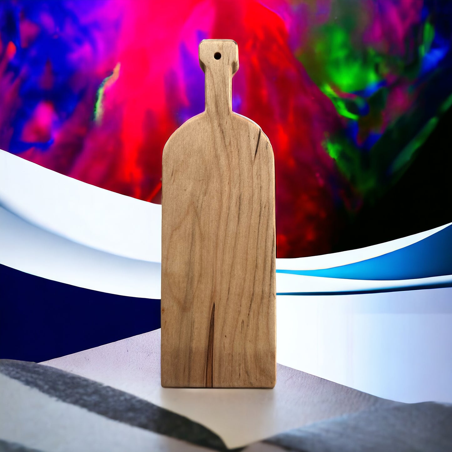 WINE BOTTLE CHEESE BOARD MAPLE